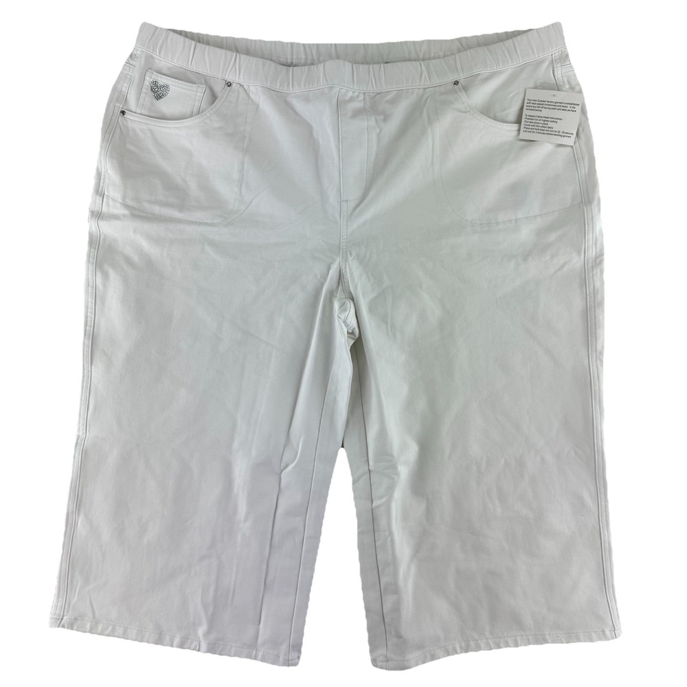 Dream Jeannes by Quacker Factory Pull On Wide Leg Pants 3X Short White